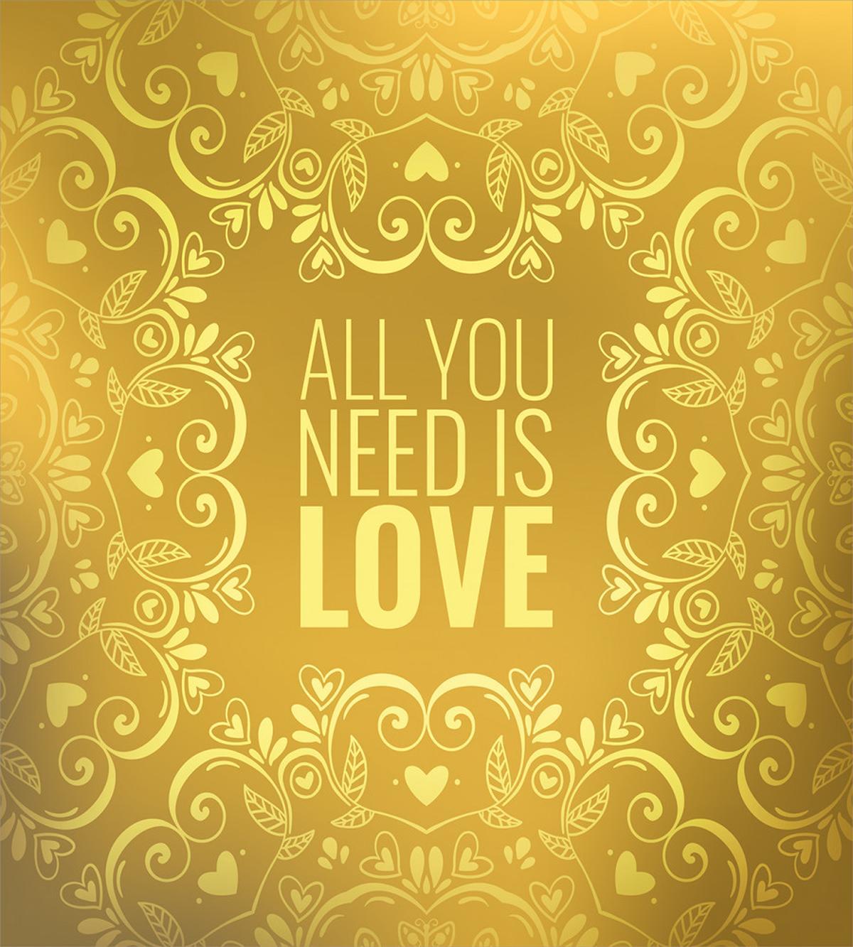 Romantic Words Swirls — Pattern