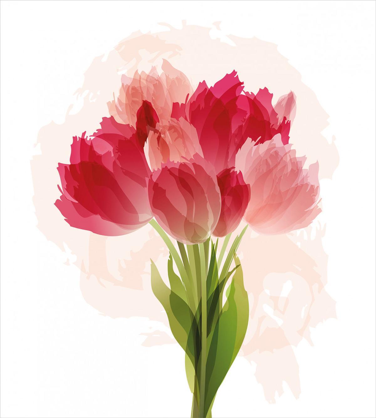 Watercolor Tulip Bouquet — Pattern