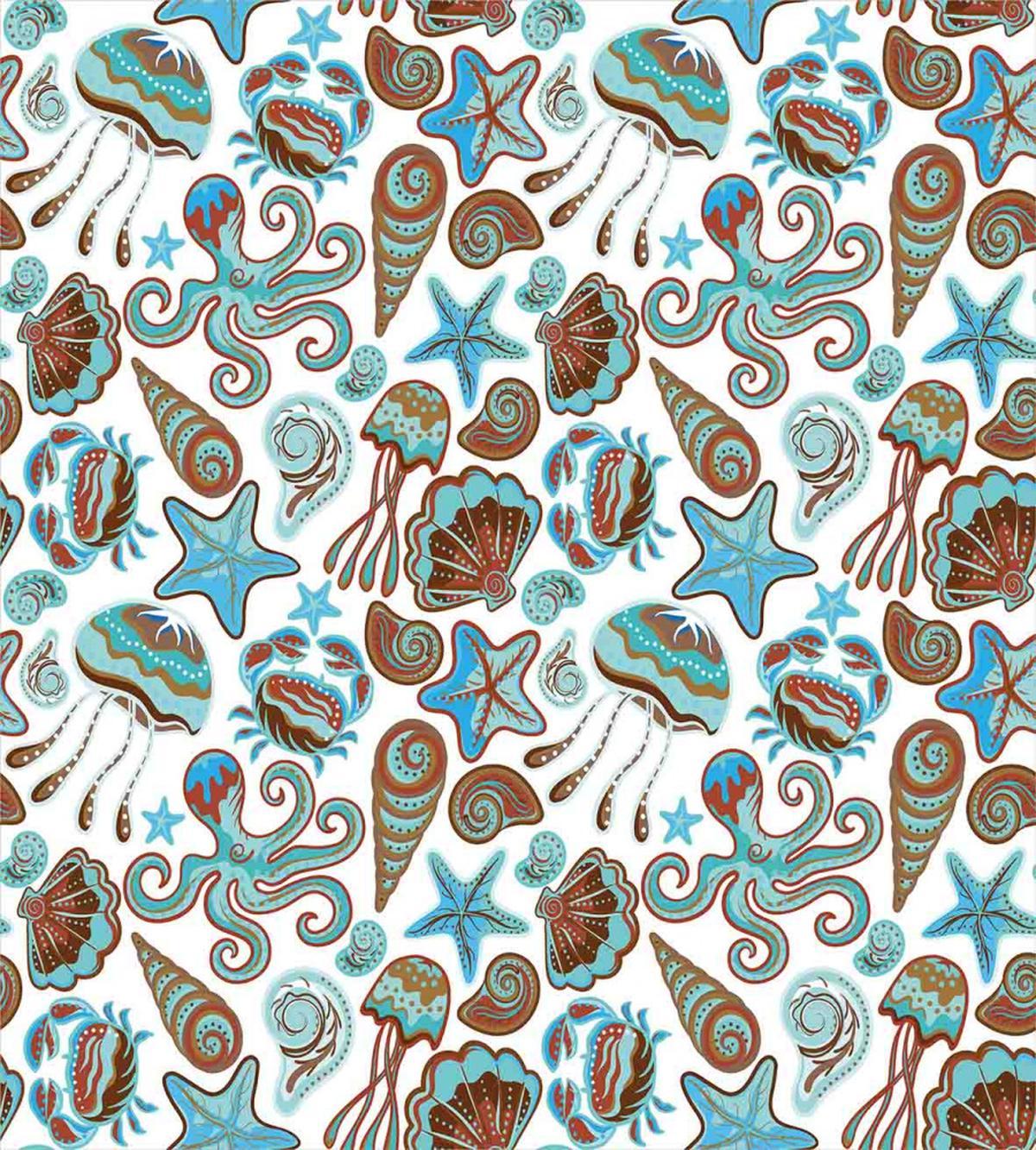 Crabs Octopus Shells Sea — Pattern