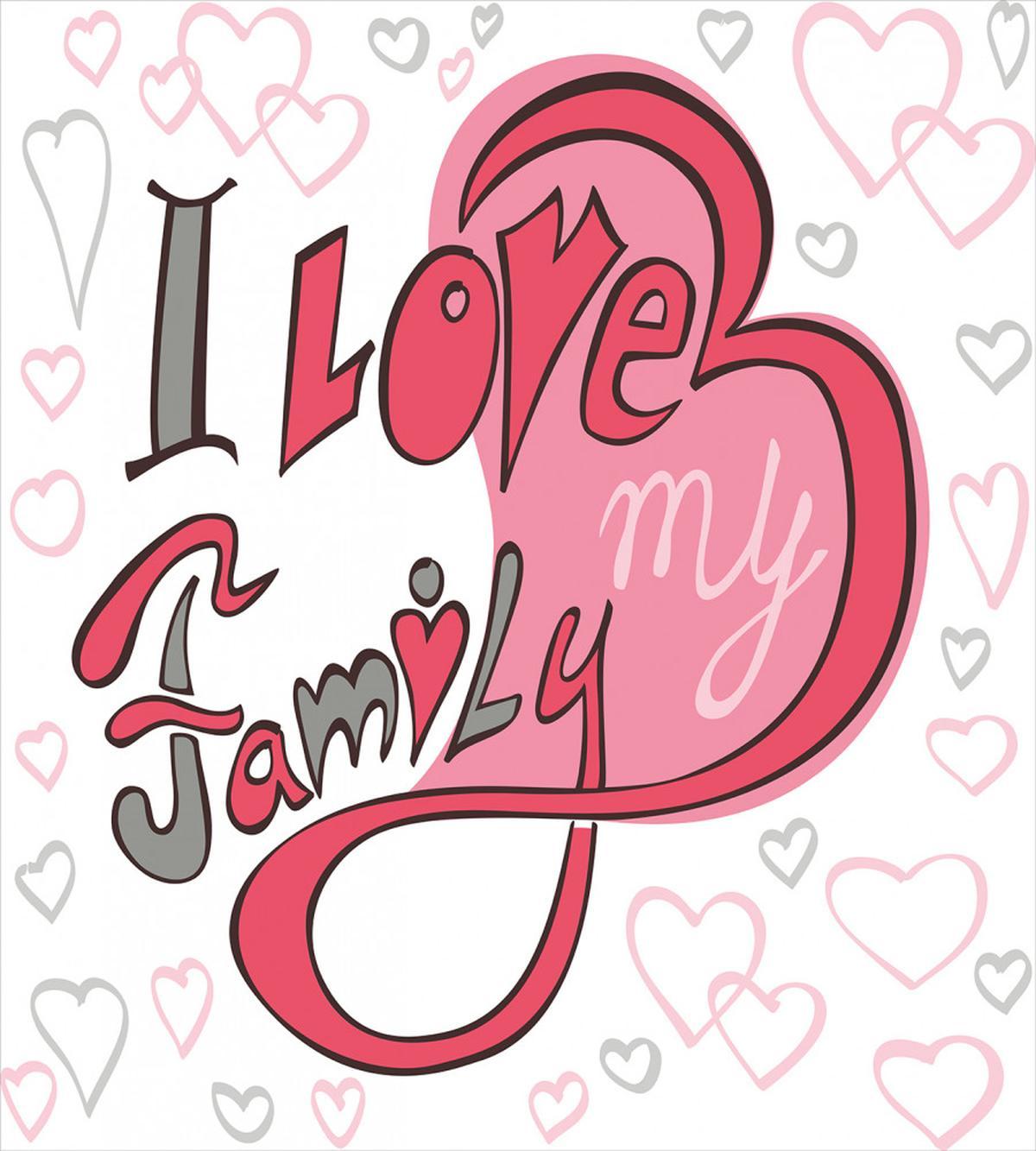 I Love Family Hearts Swirl — Pattern