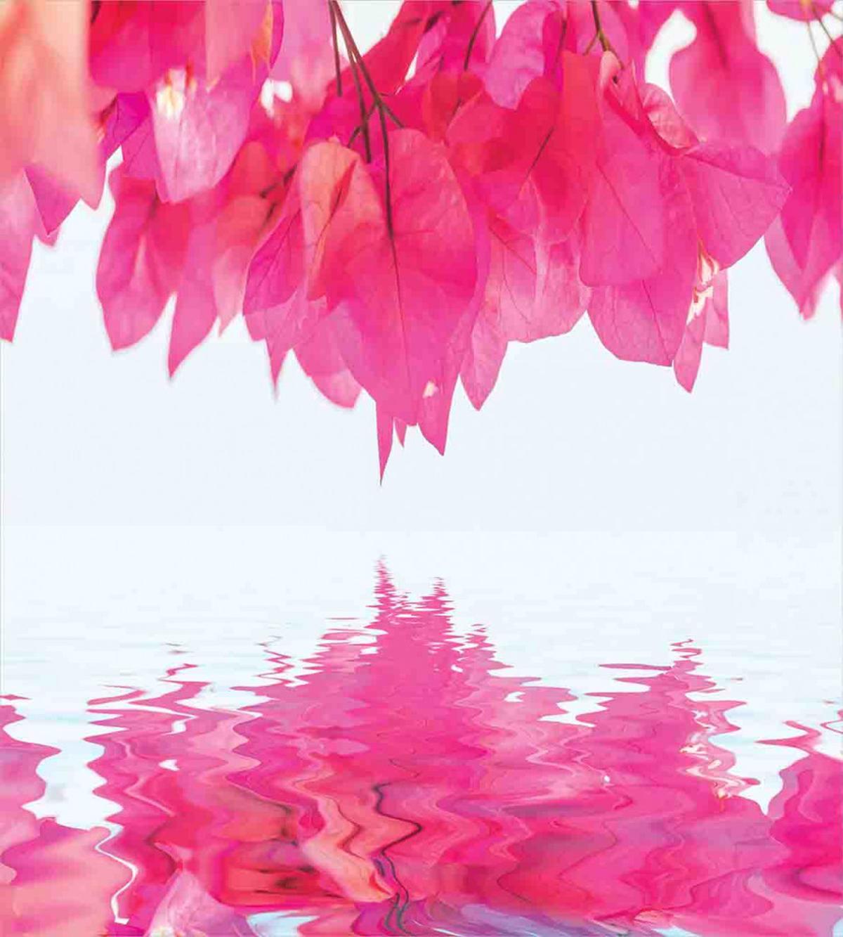 Pink Leaves on River — Pattern