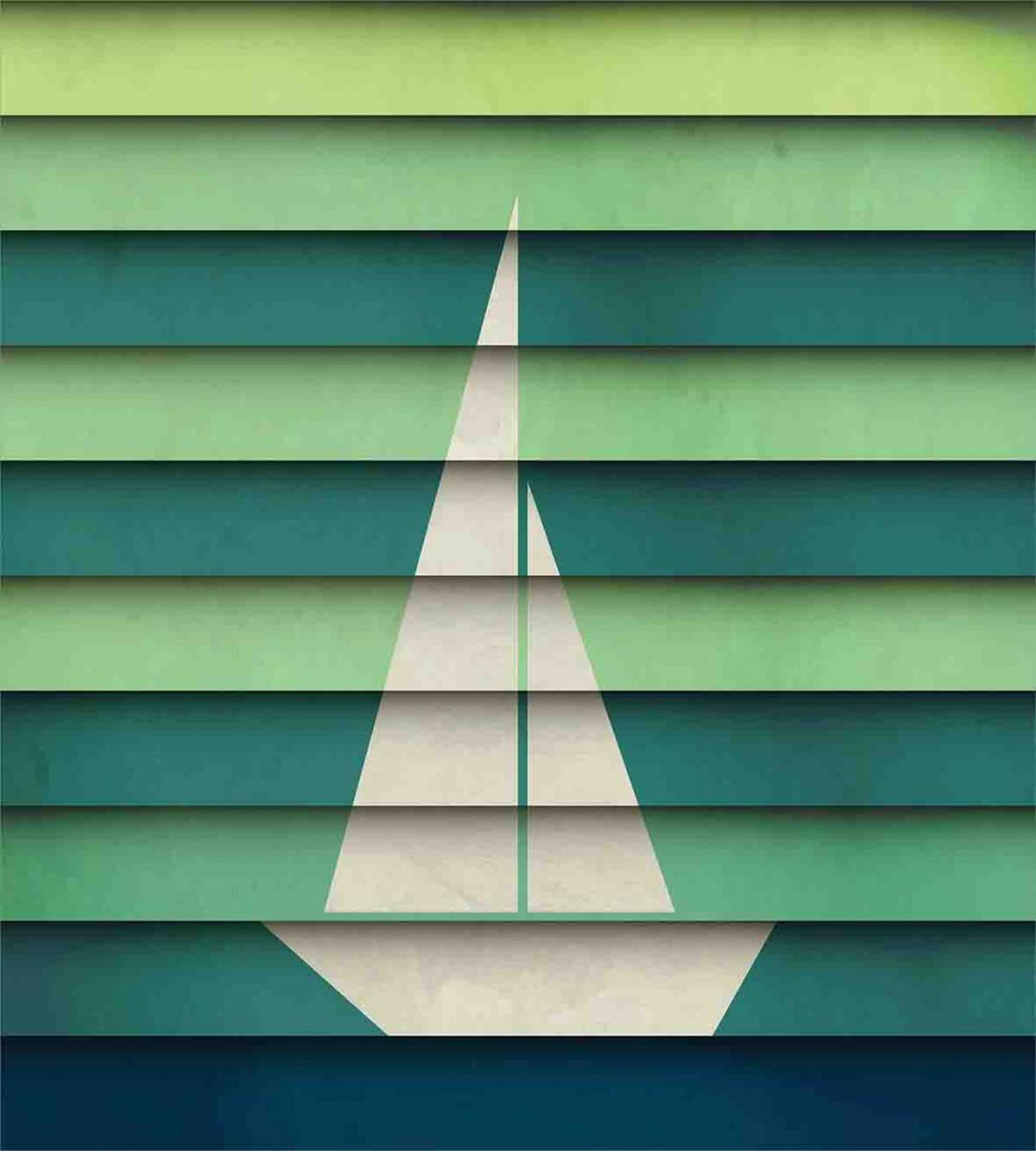 Paper Boat Design Nautical — Pattern