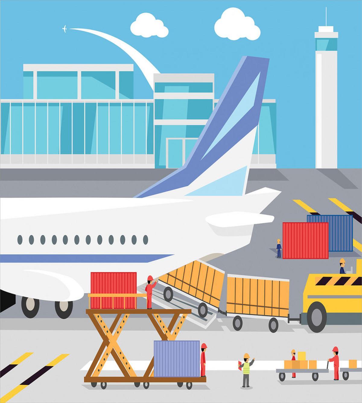 Loading Cargo Plane Cartoon — Pattern