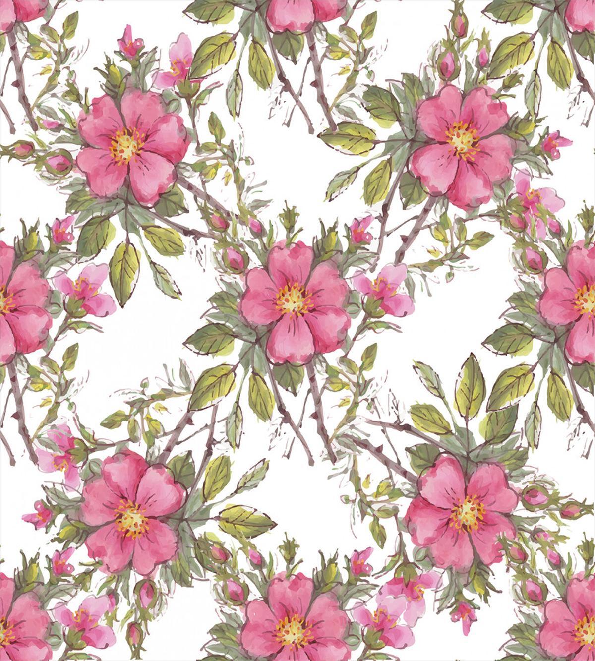Dog Rose Garden Floral — Pattern