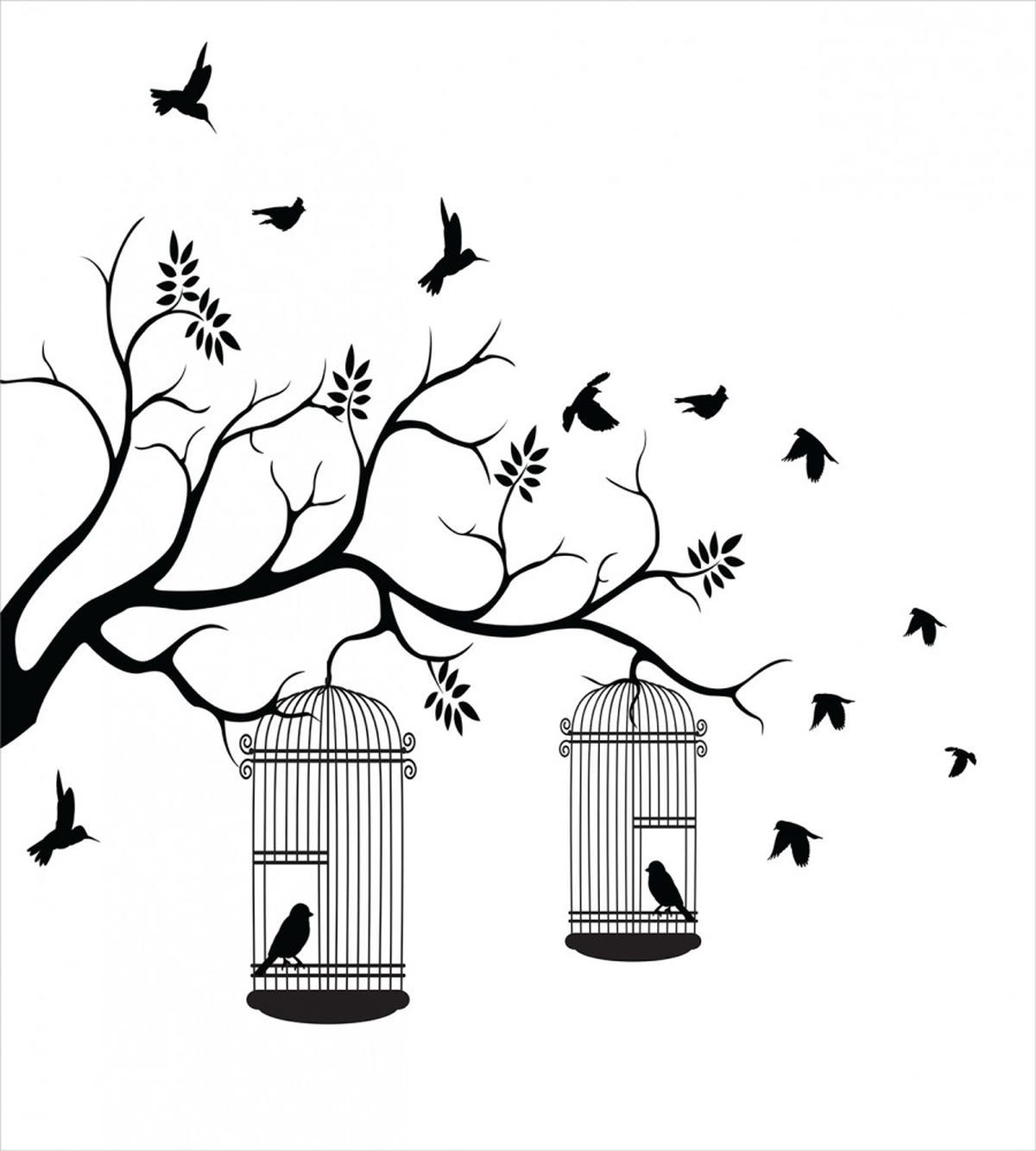 Birds Flying to Cages — Pattern