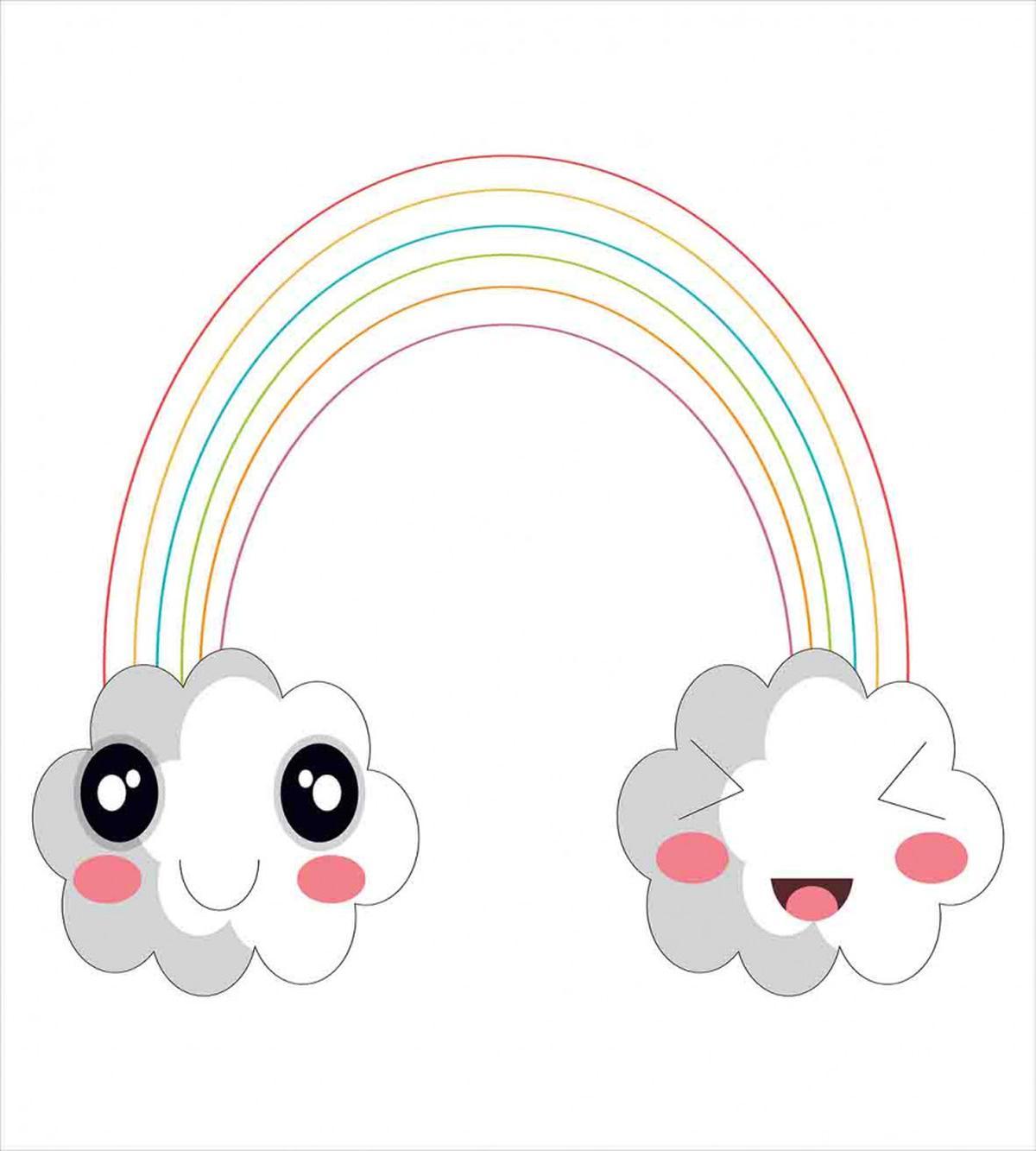 Kids Happy Rainbow Clouds — Pattern
