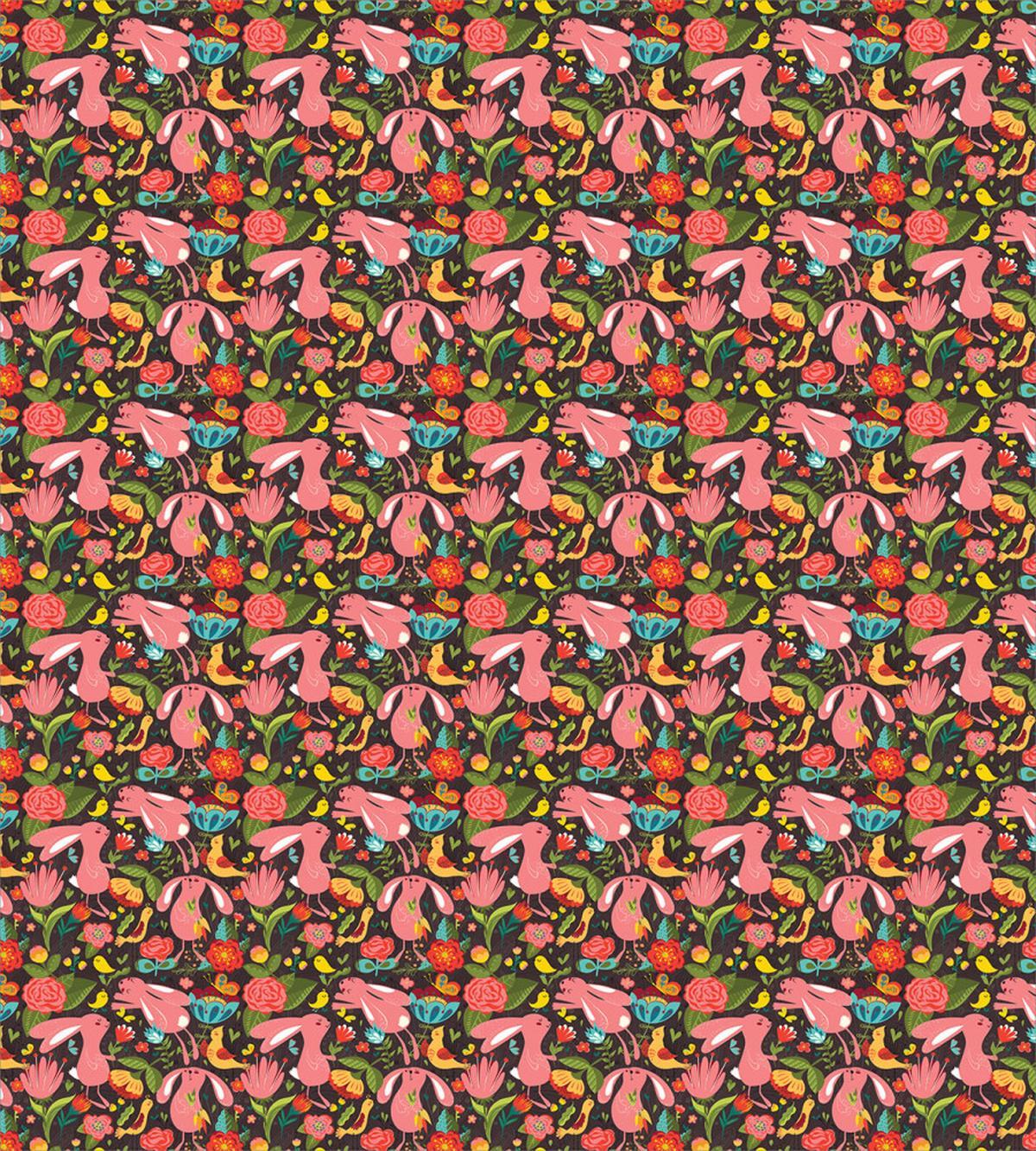 Rabbit and Flowers — Pattern
