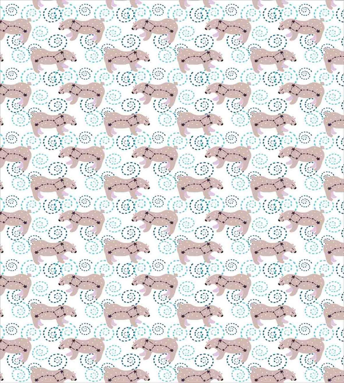 Cartoon Bears Stars Swirls — Pattern