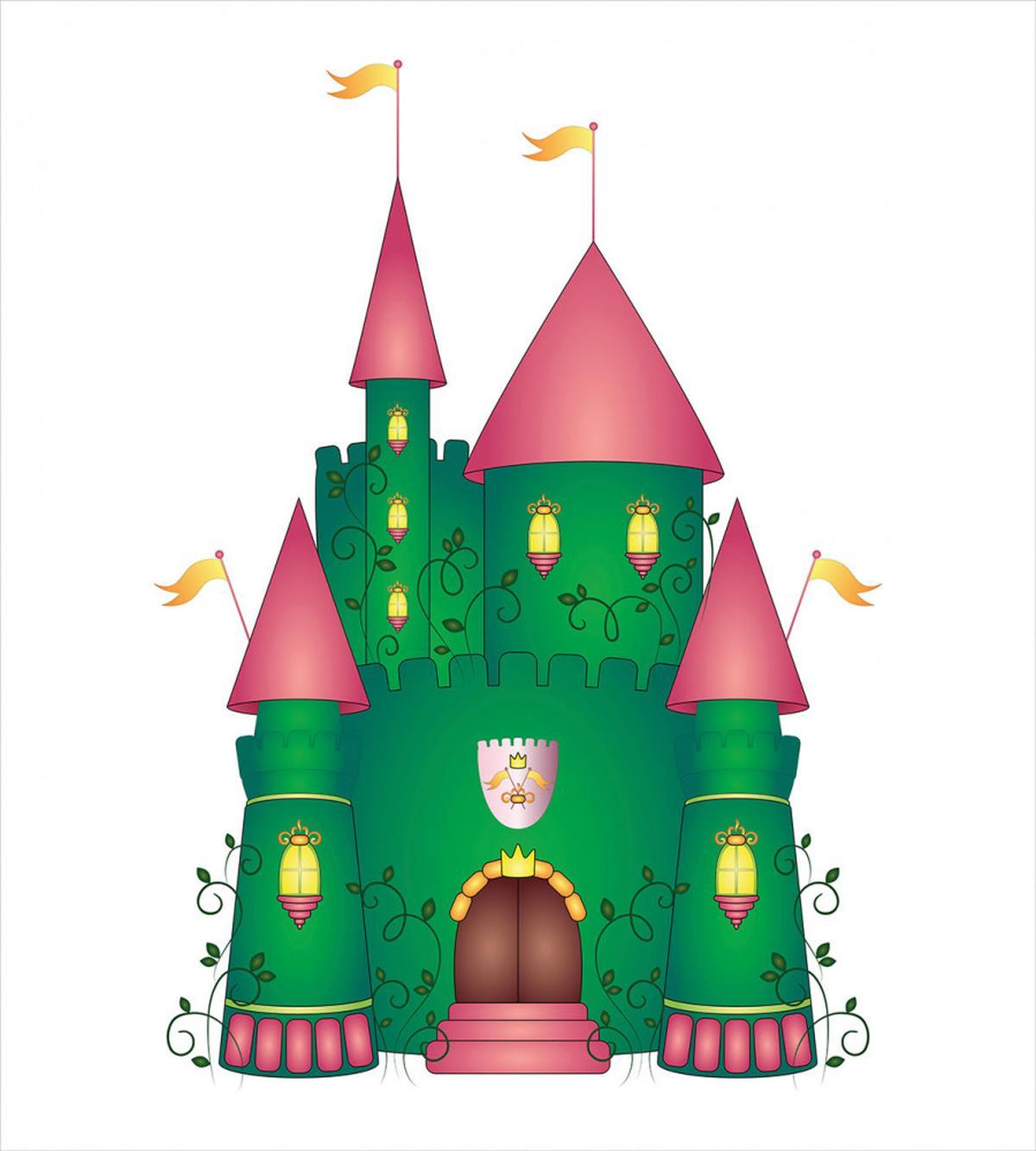 Colorful Fortress Cartoon — Pattern