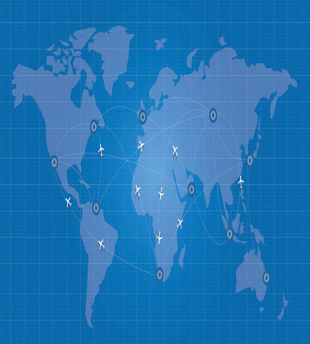 Flight Routes on World Map — Pattern