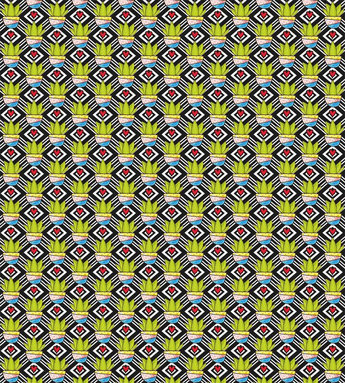 Plants Pots Love Theme — Pattern
