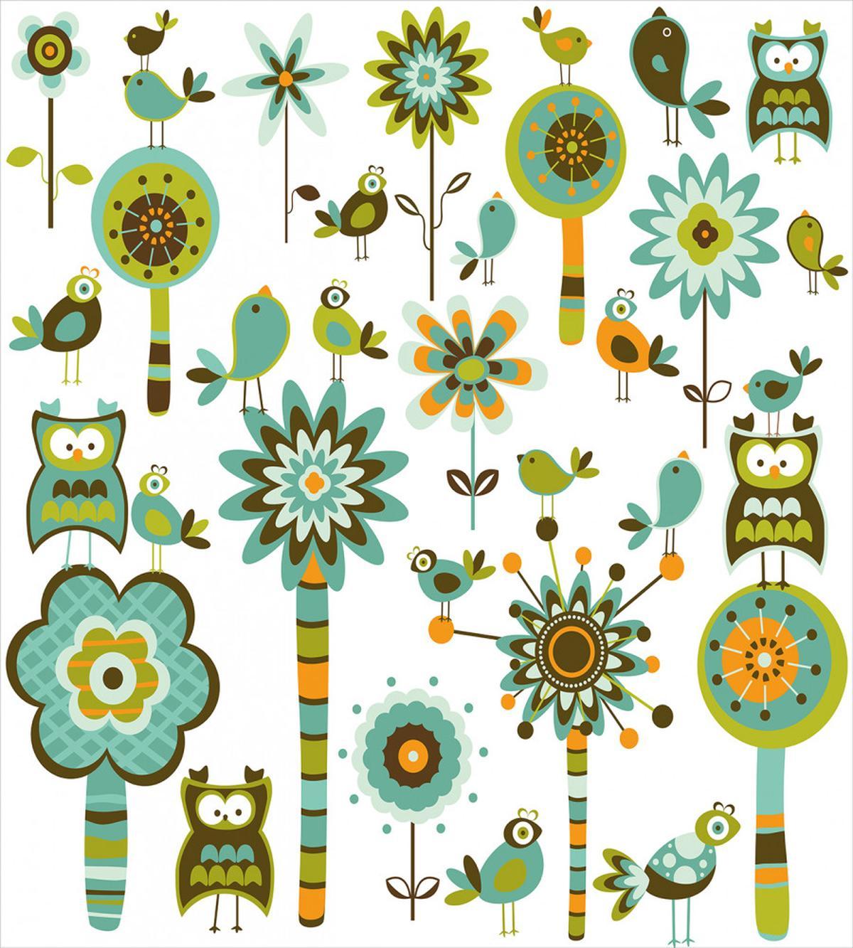 Birds Flowers Trees — Pattern