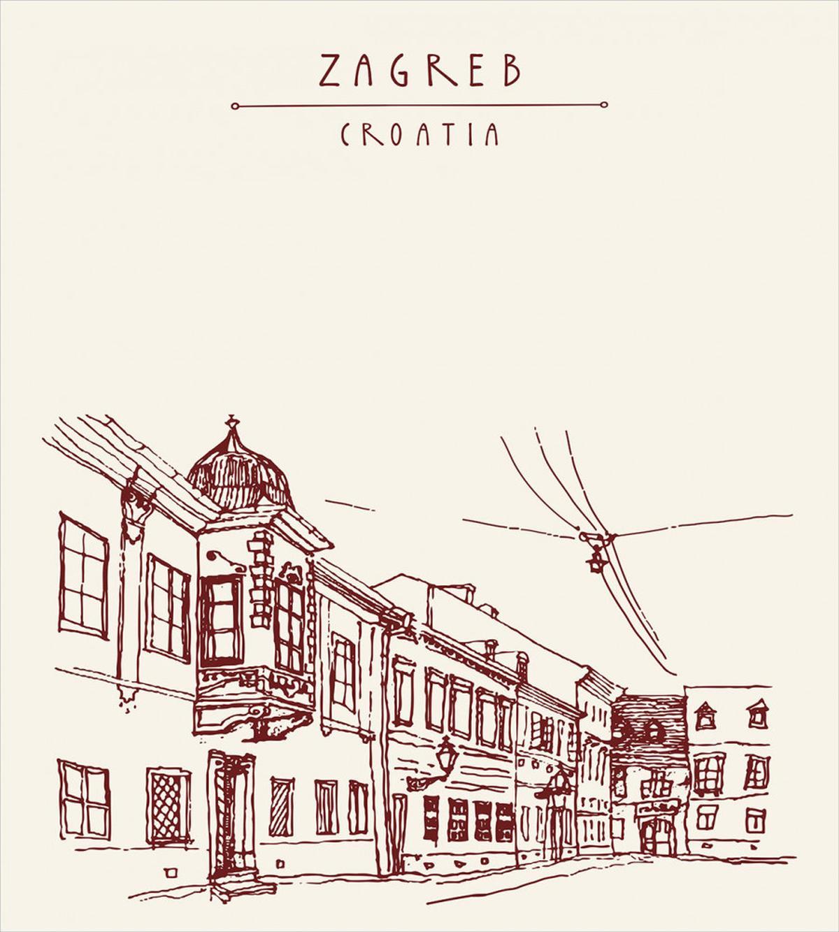 Vintage Hand Drawn Zagreb — Pattern