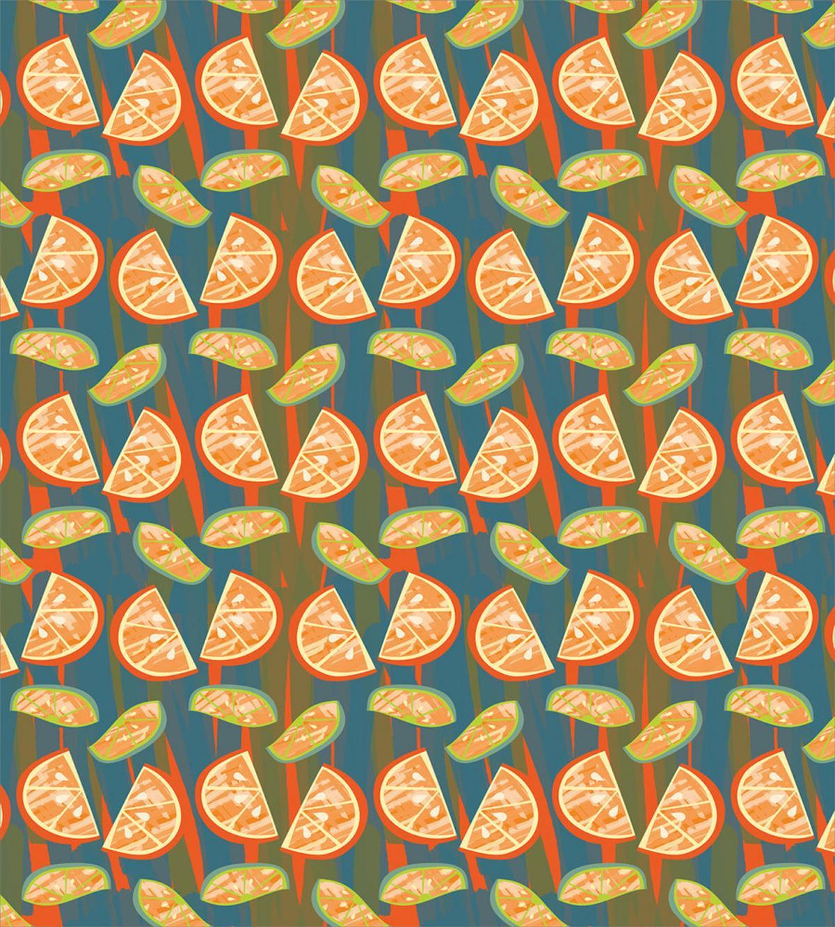 Lemon Slices on Striped Back — Pattern
