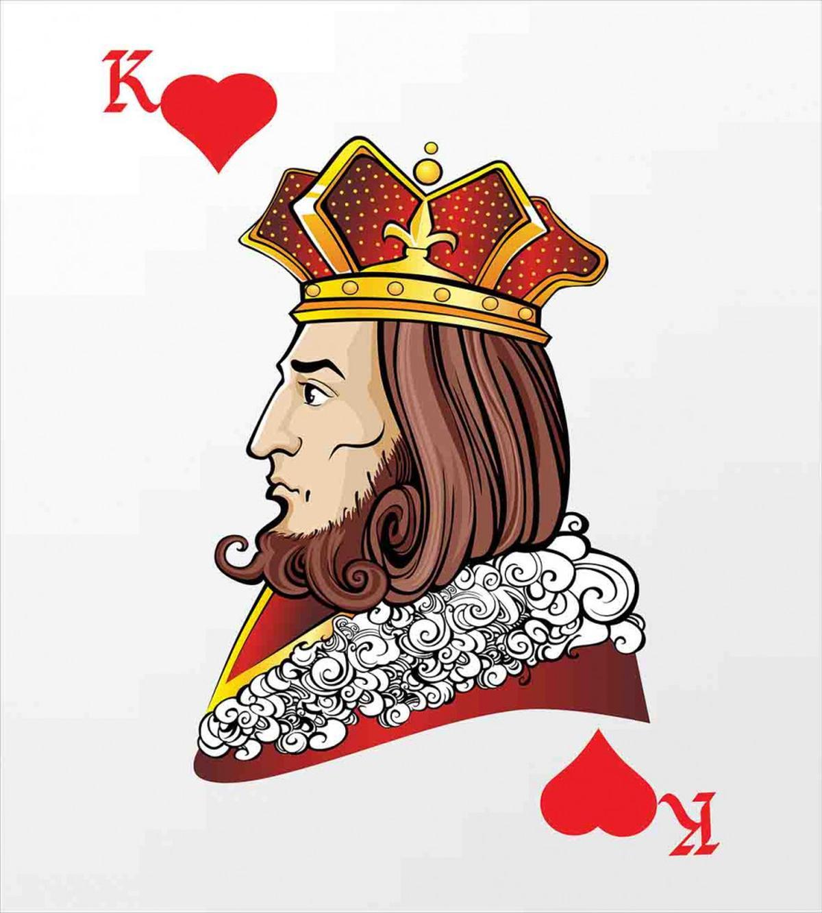King of Heart Play Card — Pattern