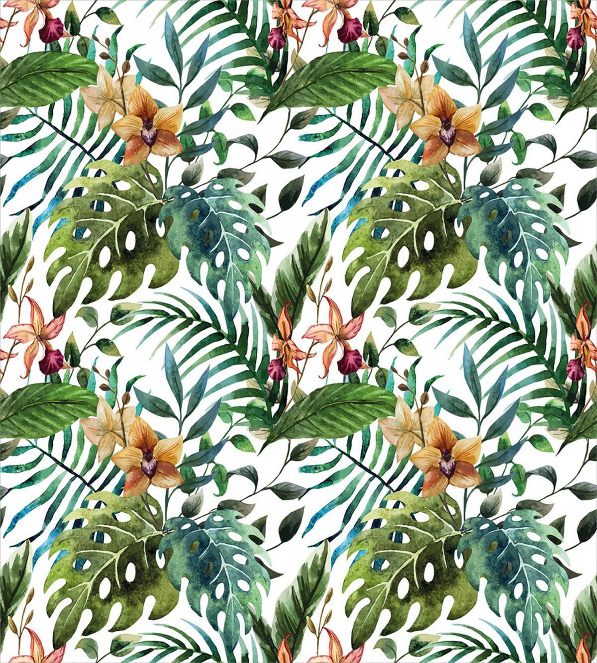 Palm Tree Flowers Hibiscus — Pattern