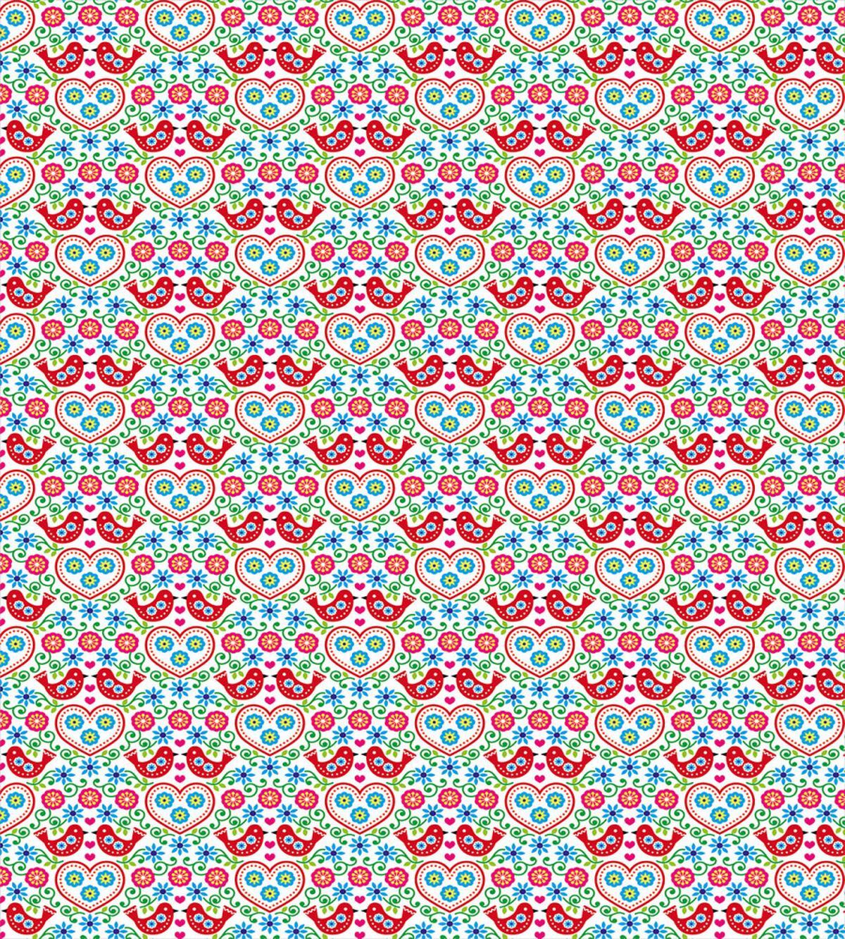 Flowers Birds and Hearts — Pattern