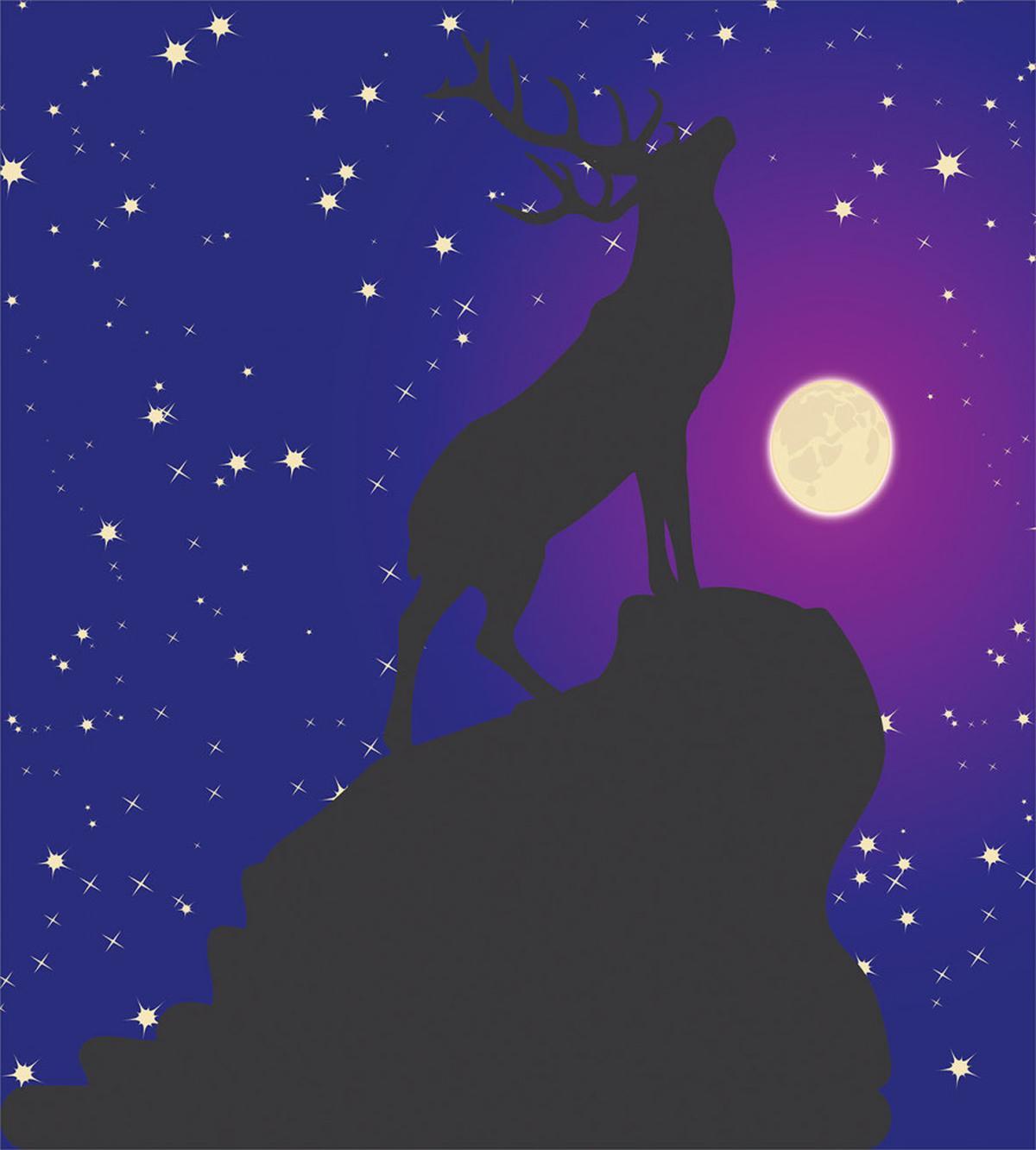 Elk Silhouette Night — Pattern