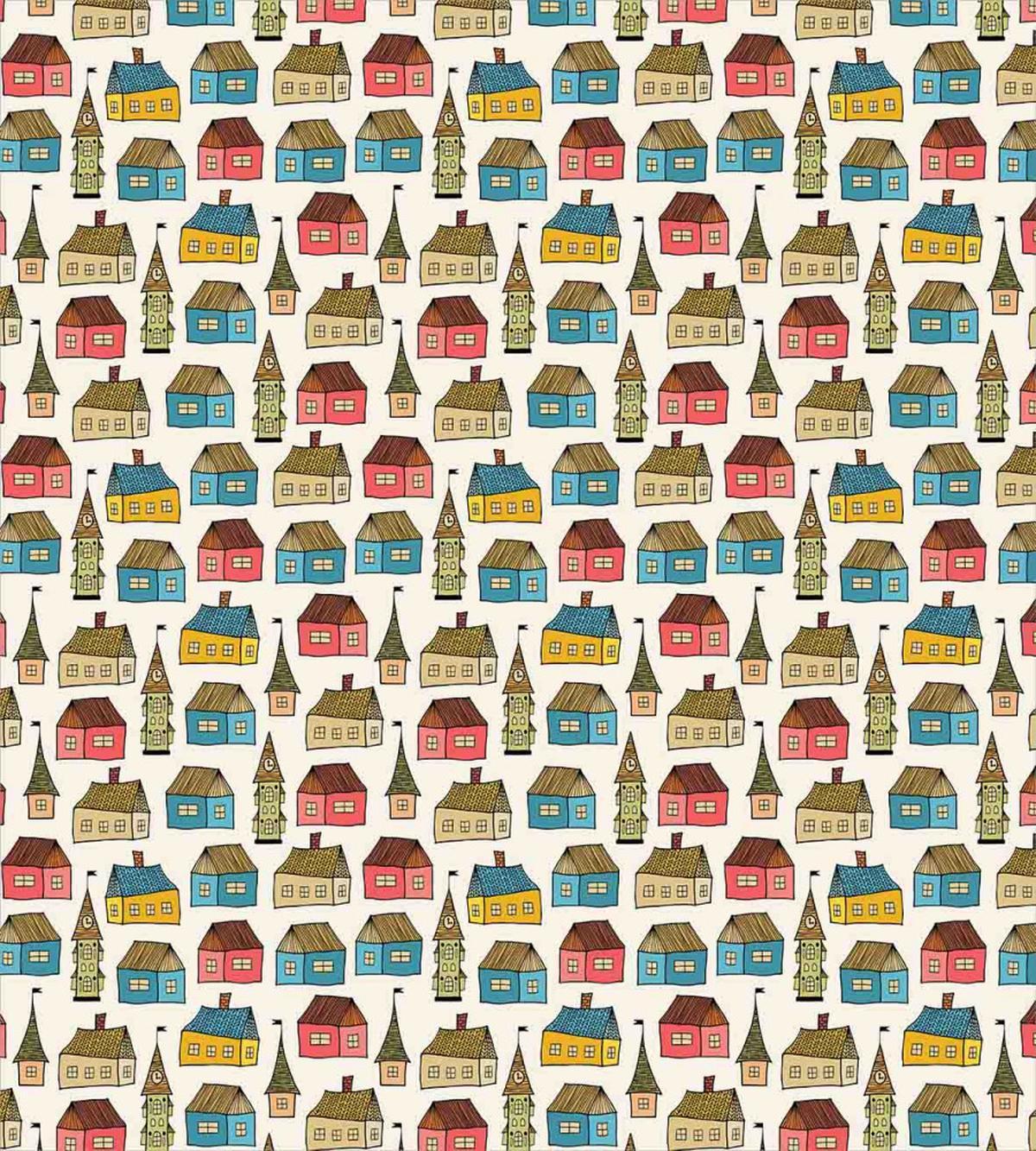 Hand Drawn Cartoon Houses — Pattern