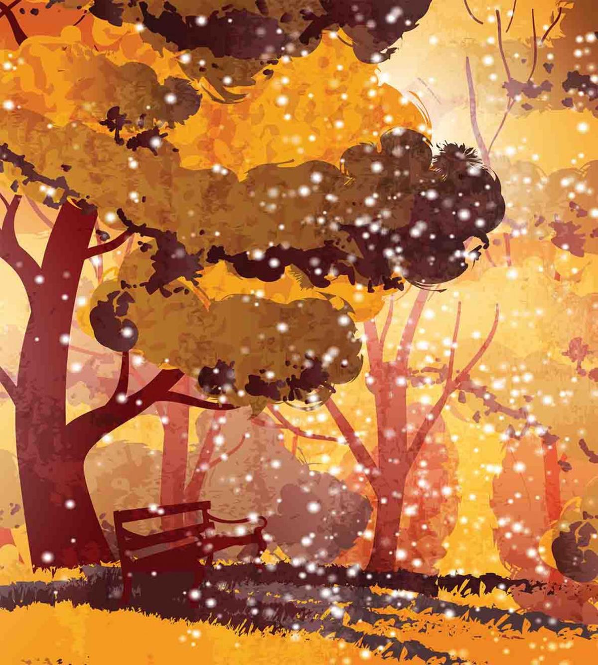 Trees and Bench Snowfall — Pattern