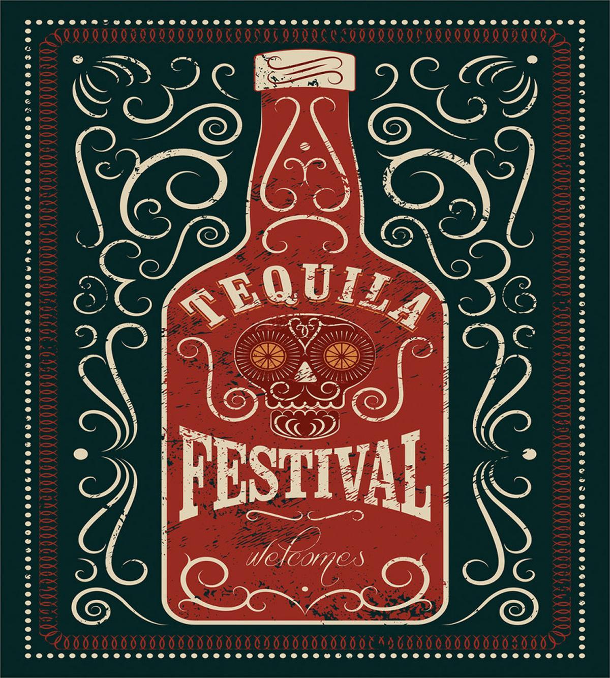 Retro Swirls and Bottle — Pattern