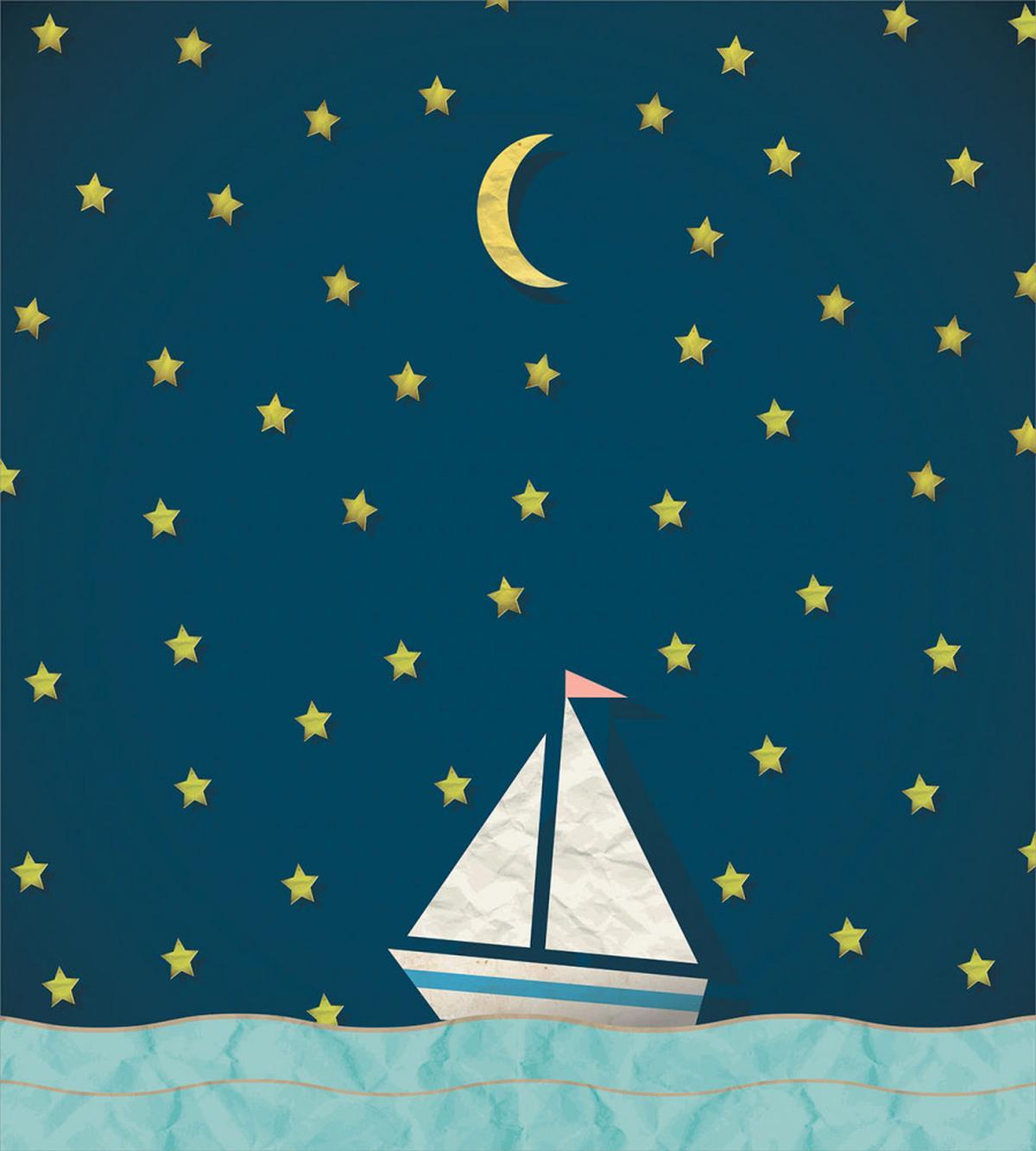 Sailing Boat Night Sky — Pattern