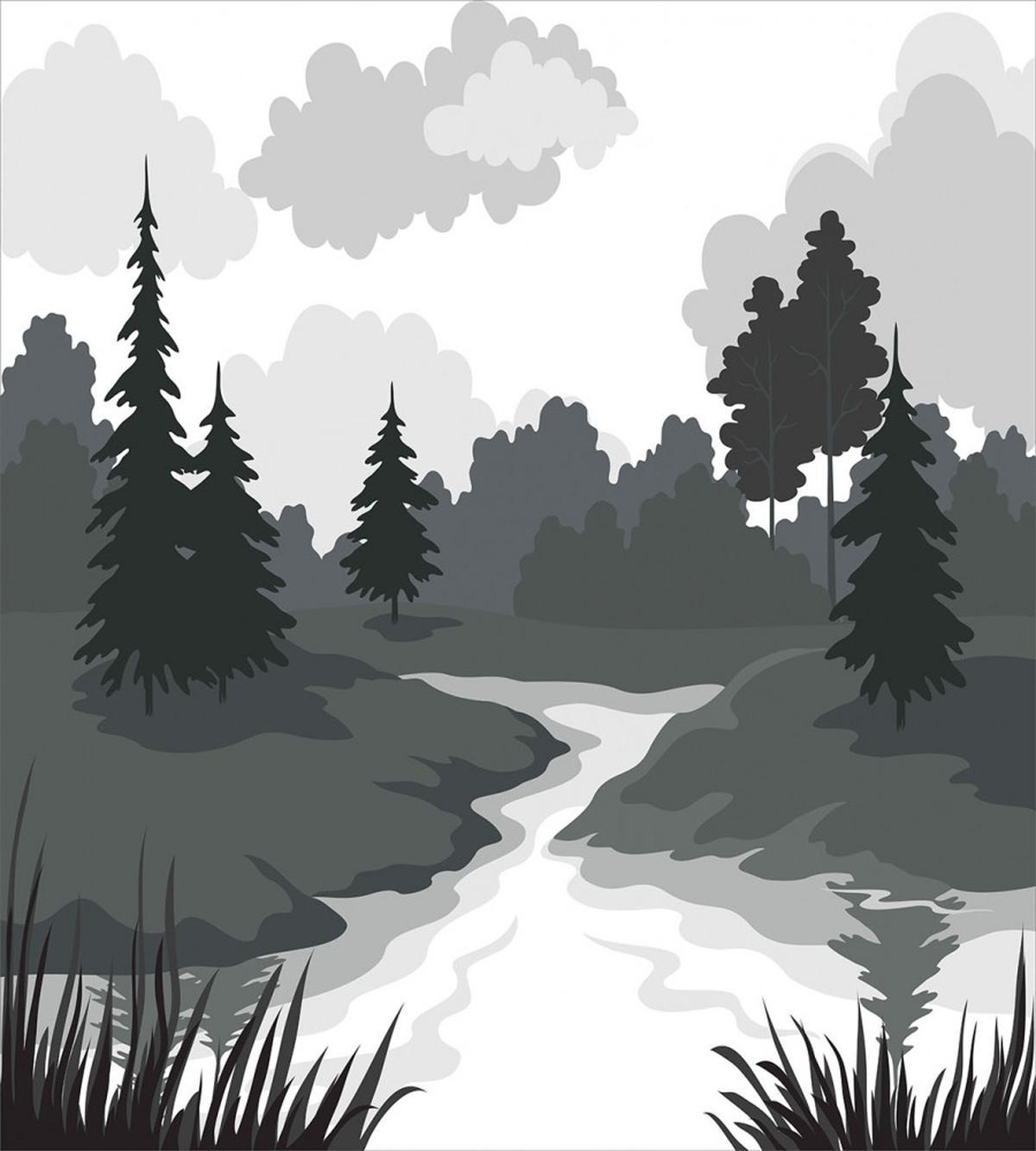 Greyscale Landscape — Pattern