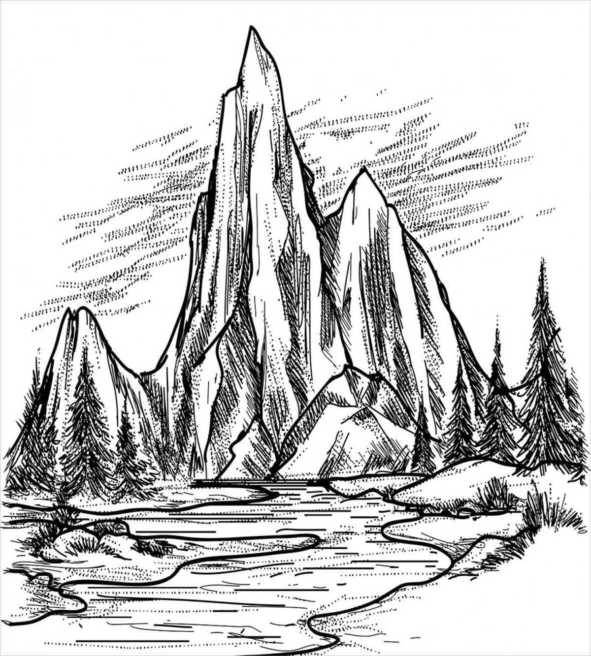Sketchy Lake Trees — Pattern