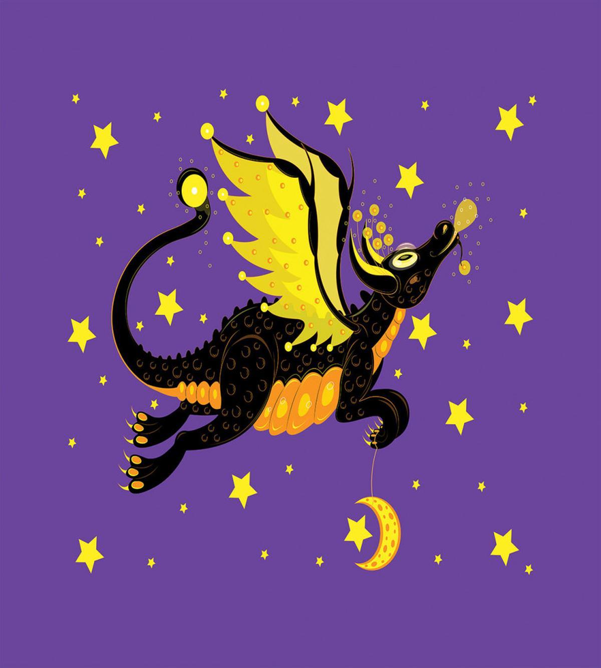 Moon and the Stars at Night — Pattern