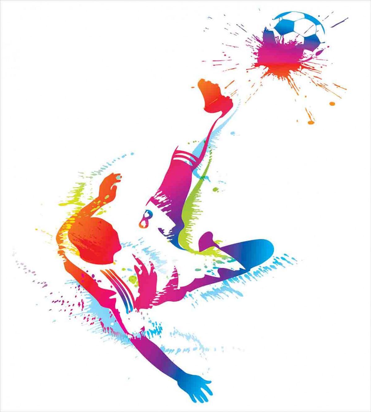 Kicking Ball Watercolors — Pattern