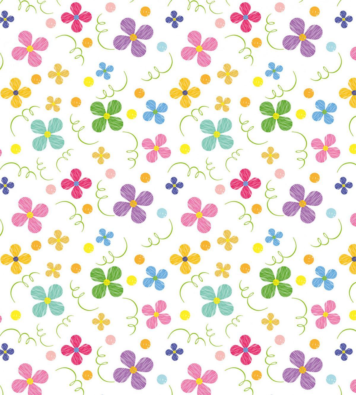Spring Daisies Dots Sketch — Pattern