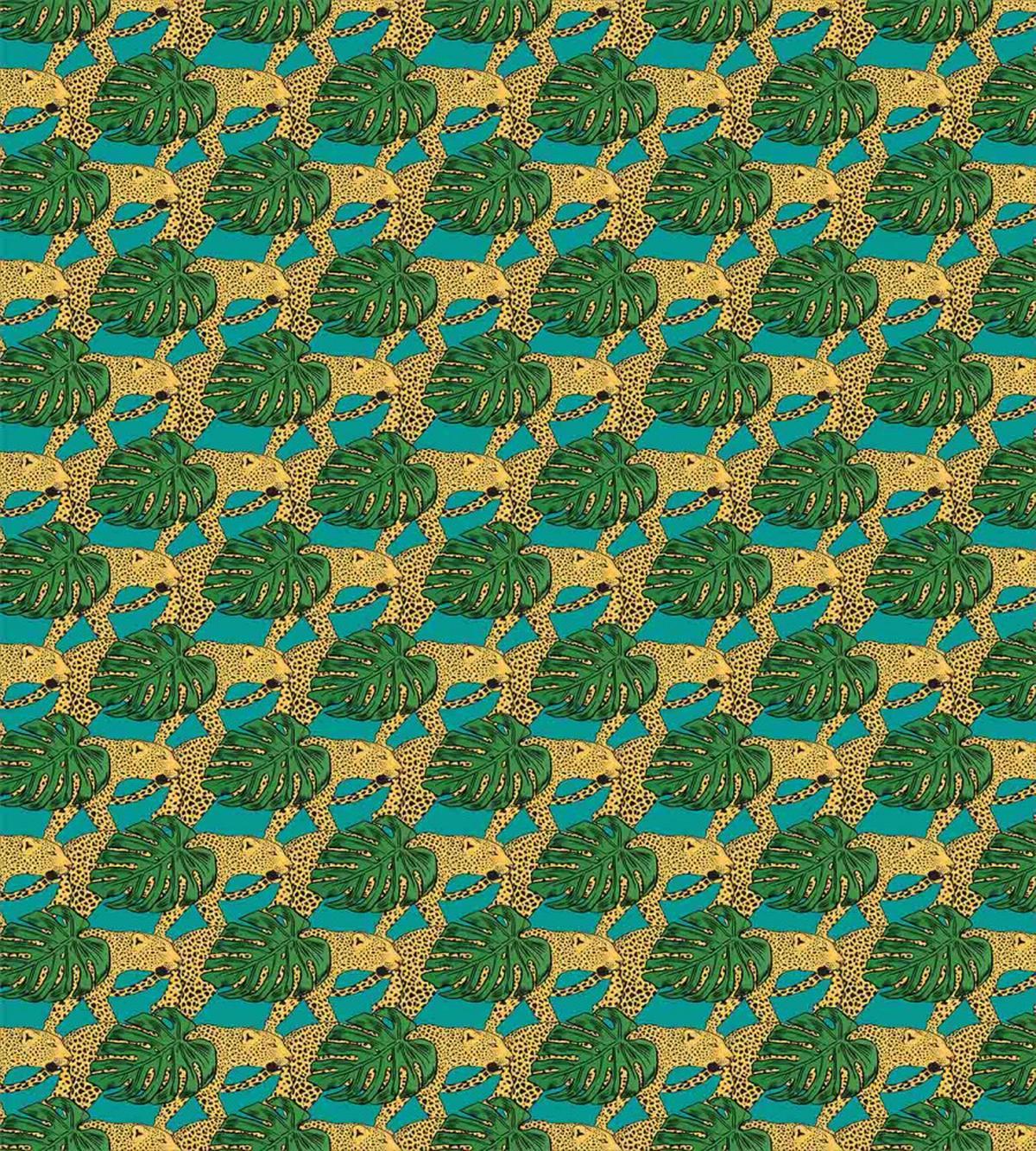Animals and Monstera Leaves — Pattern