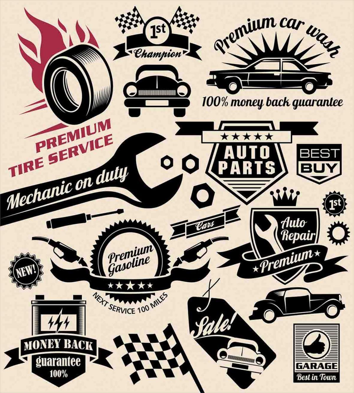Car Repair Shop Logos — Pattern