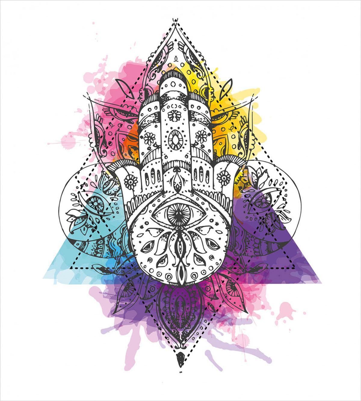 Hamsa Triangle Art — Pattern