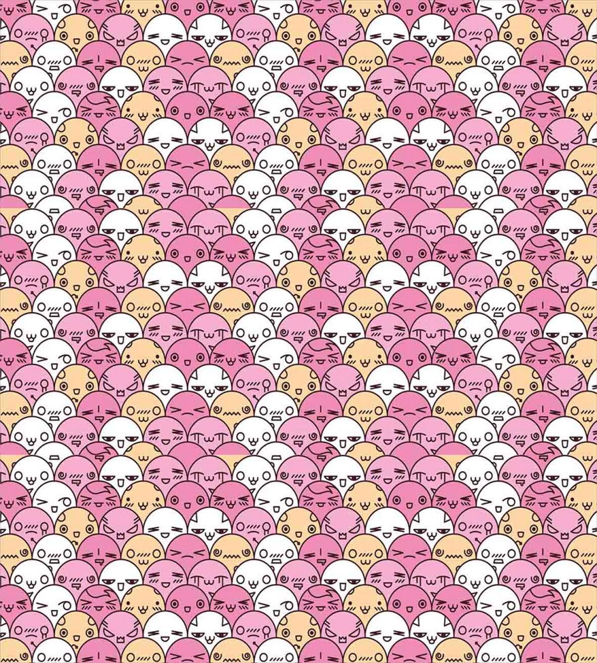 Kawaii Faces Fun Pattern — Pattern