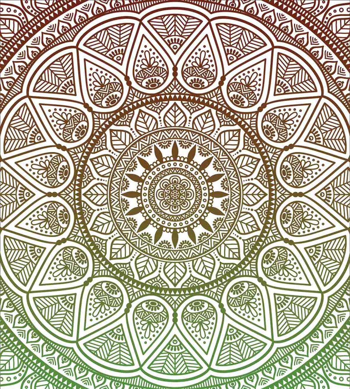 Ethnic Leafy Round Ornate — Pattern