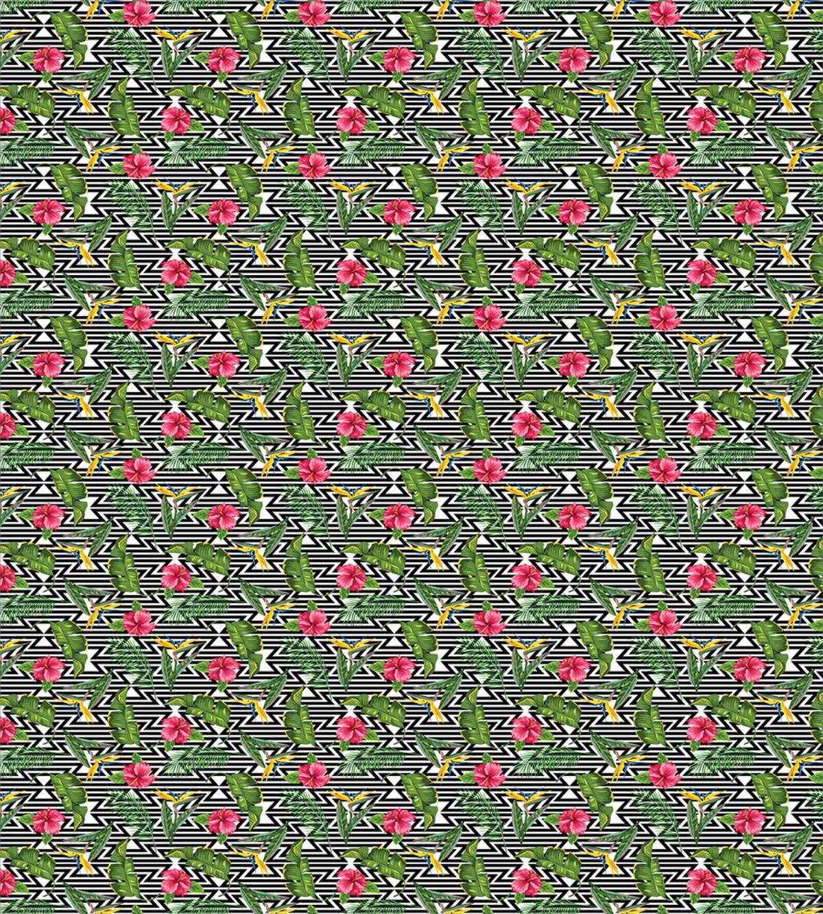 Hibiscus and Birds — Pattern