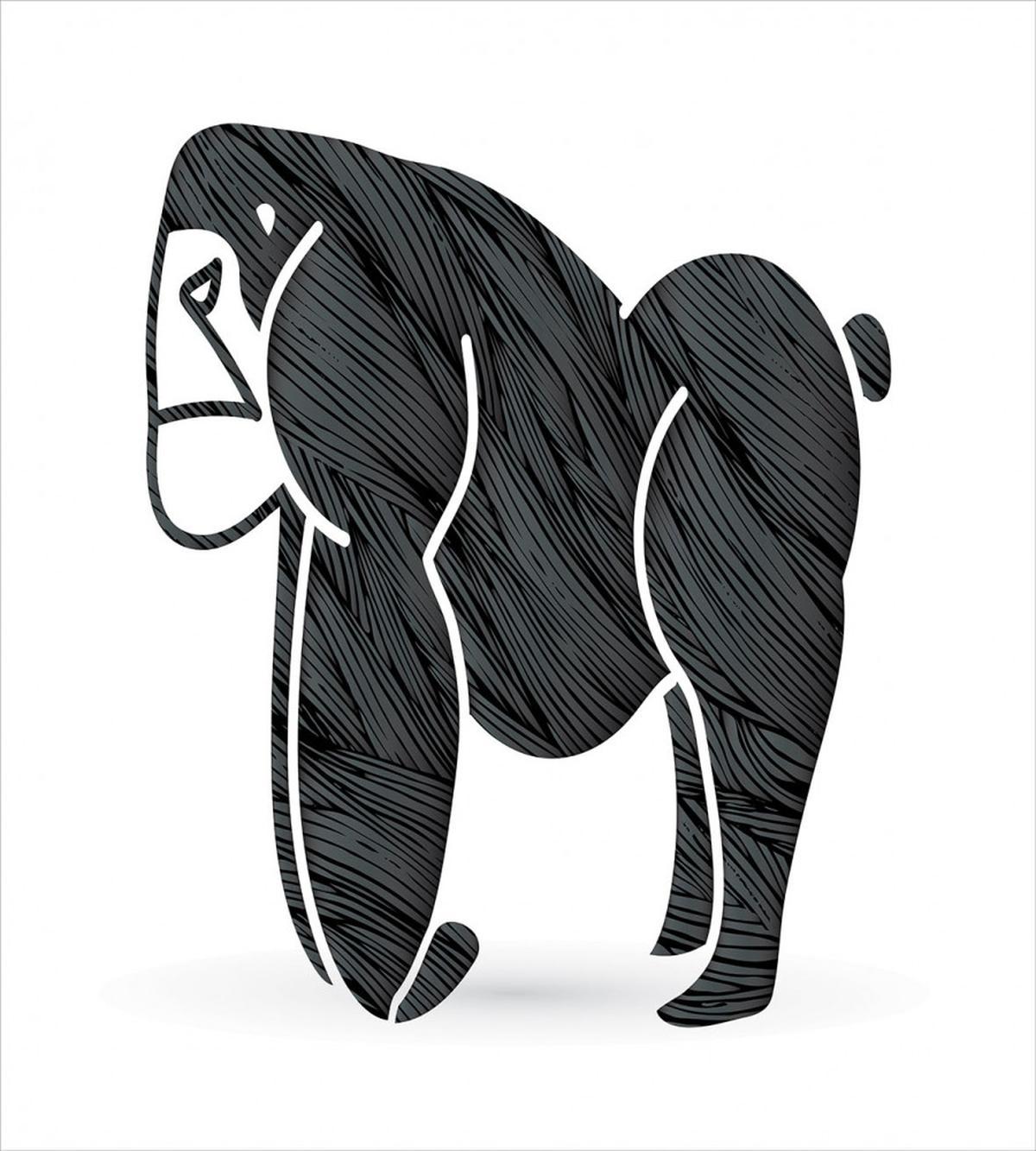 Angry Graphic Ape Standing — Pattern