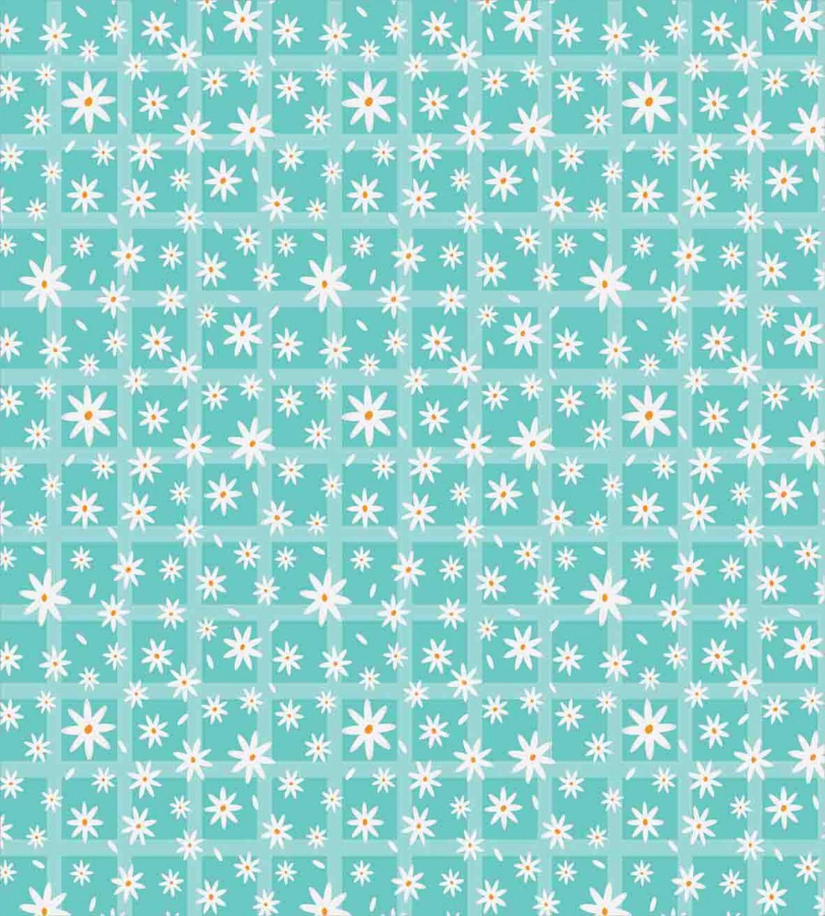 Cartoon Petals on Grid — Pattern