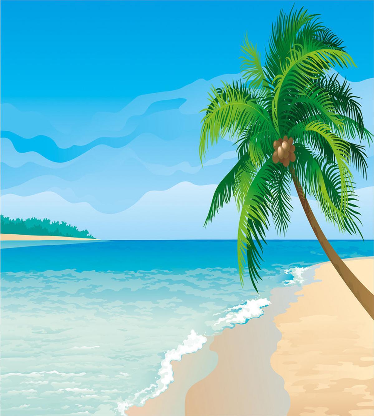 Palm Tree Calm Ocean — Pattern