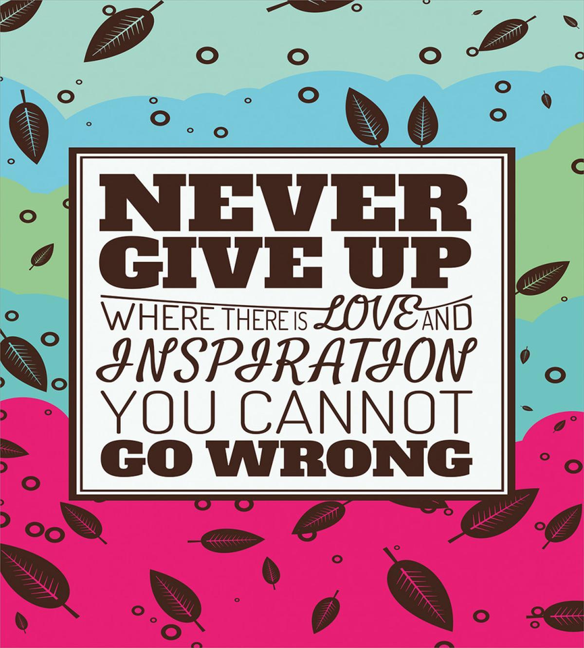 Never Give up Frame Retro — Pattern