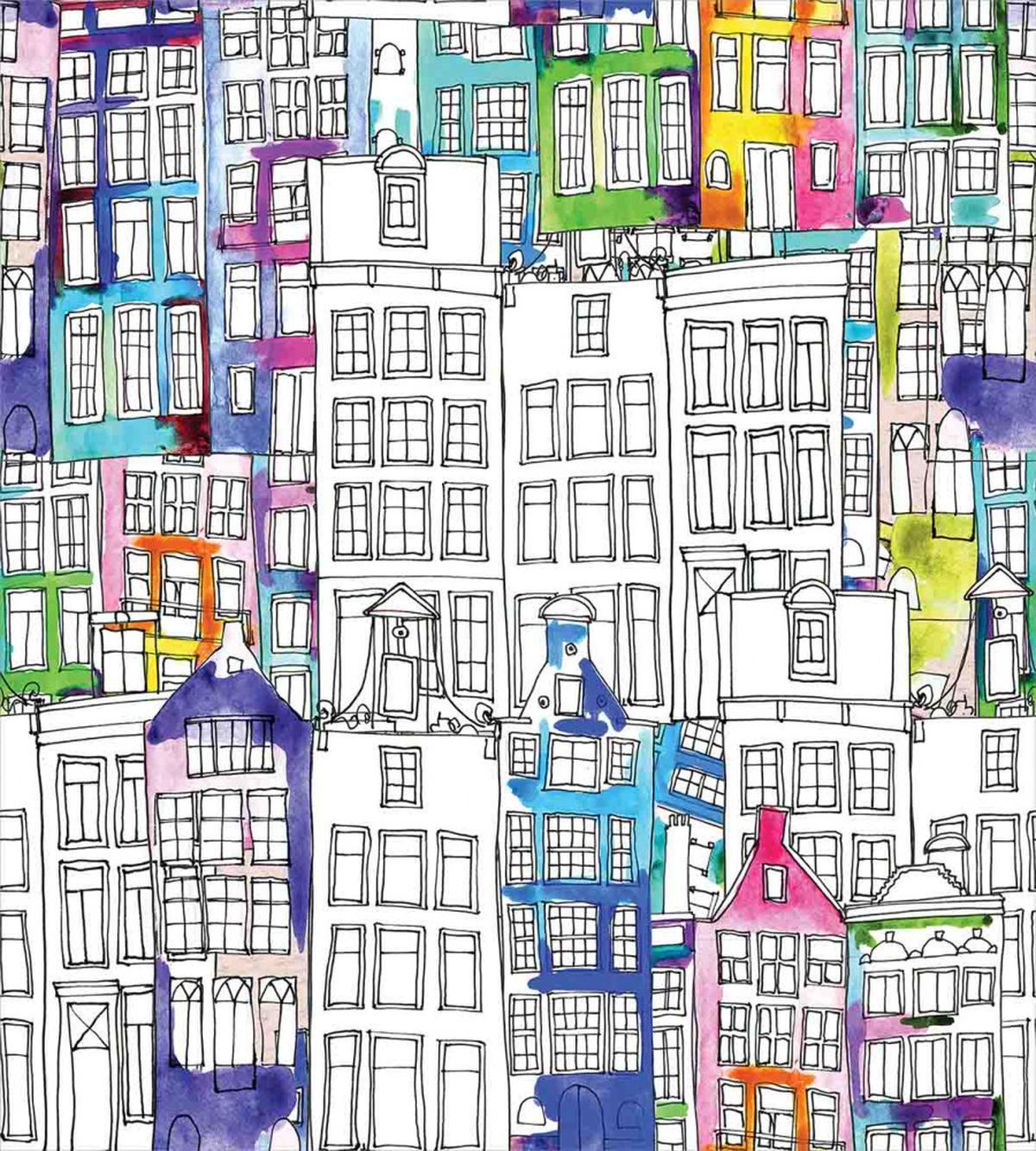 Watercolor Sketch Houses — Pattern