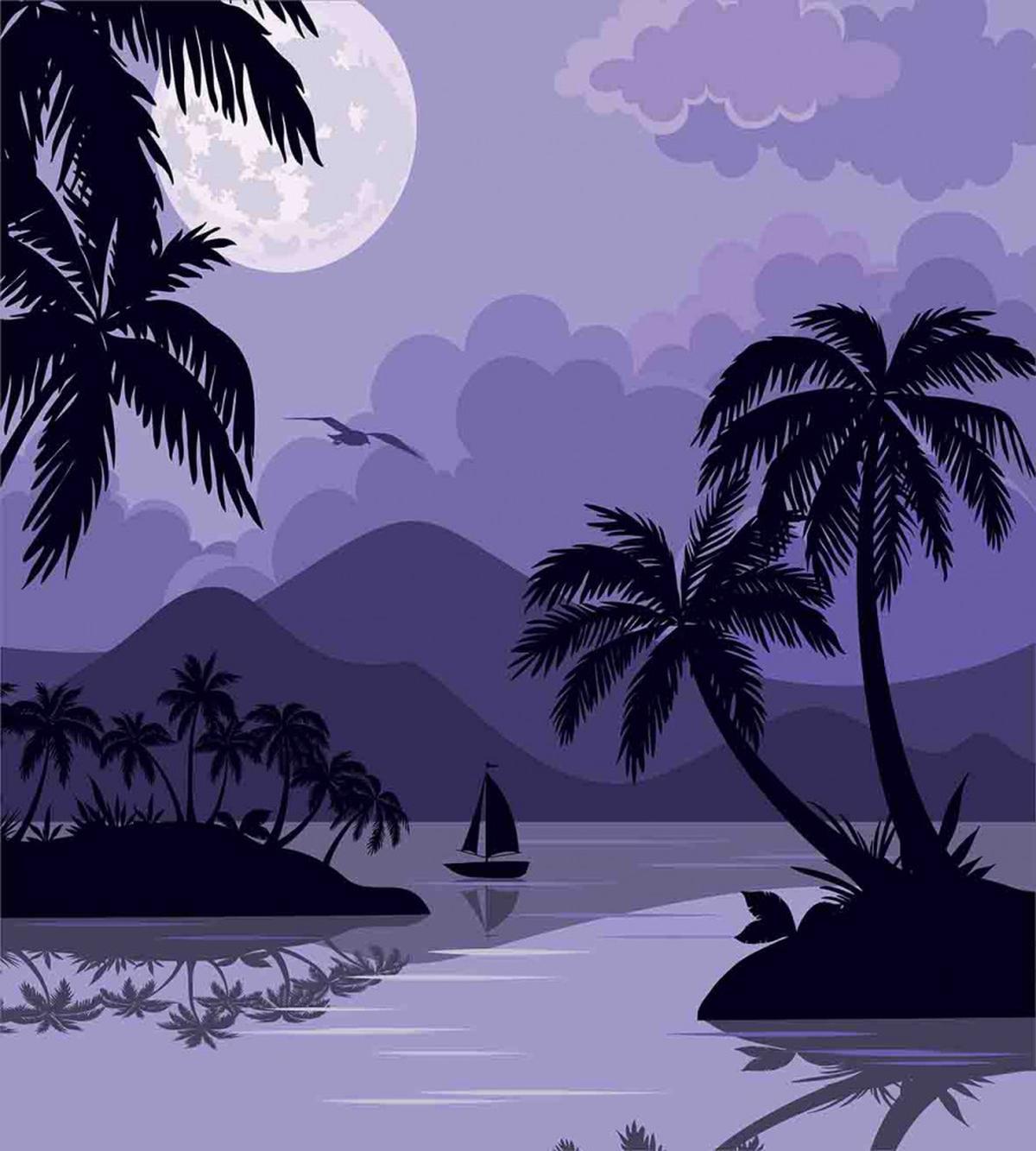 Caribbean Island Night — Pattern