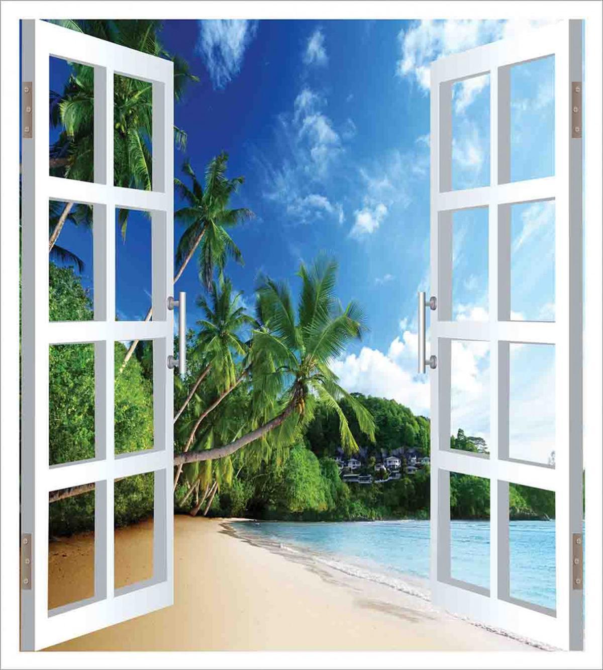 Lush Green Window View — Pattern