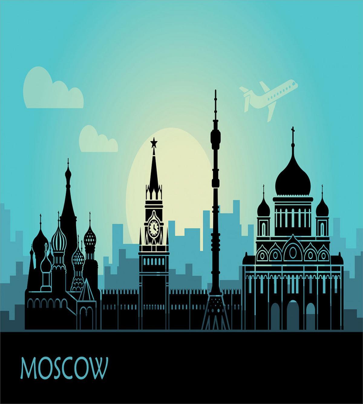 Moscow City Line Skyline — Pattern