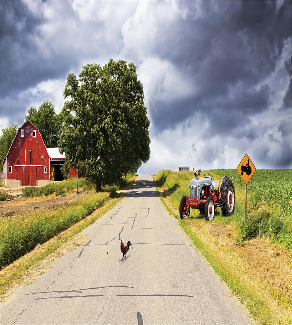 Barn and Tractor on Side — Pattern
