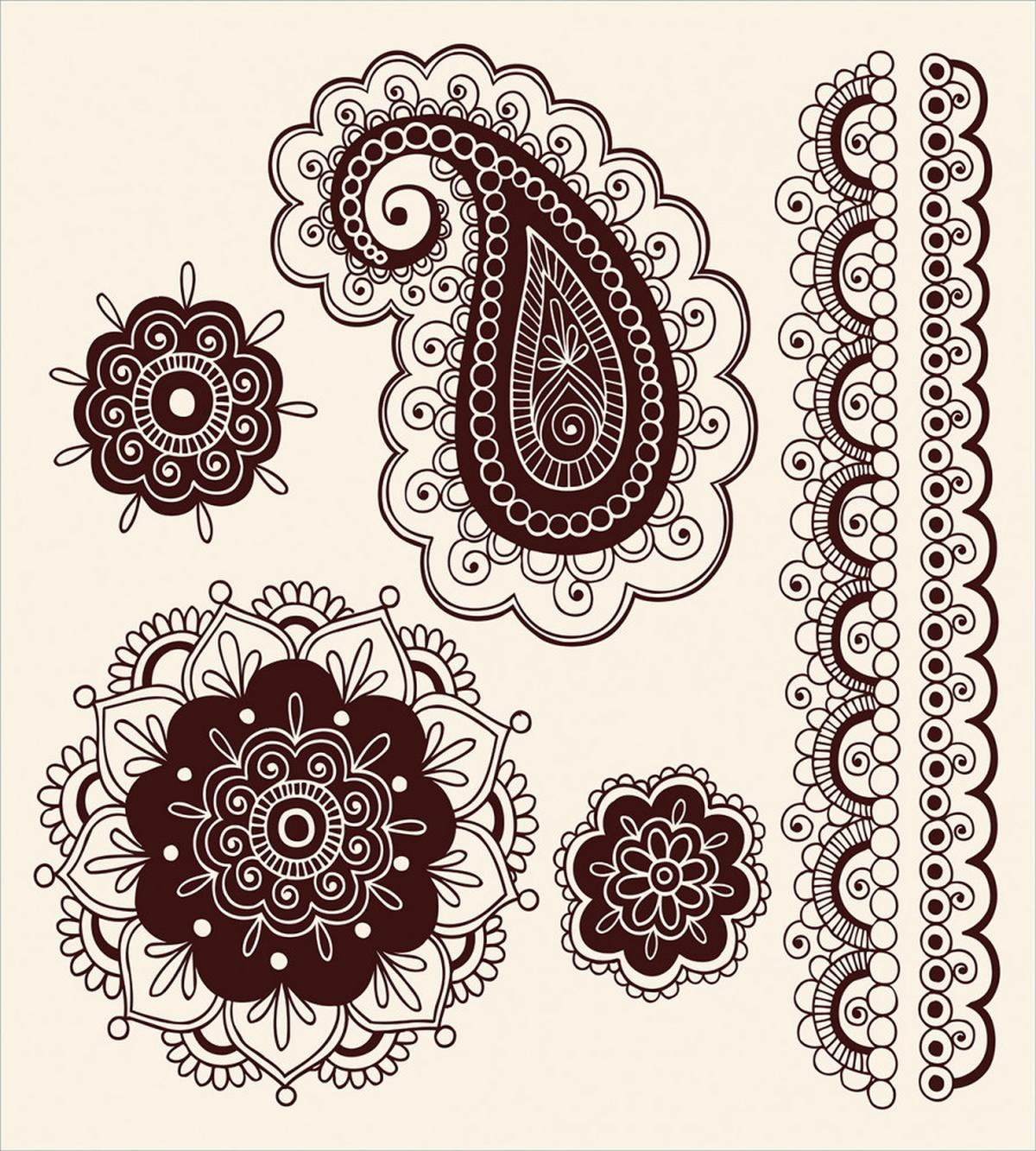 Tattoo Like Doodle Paisley — Pattern