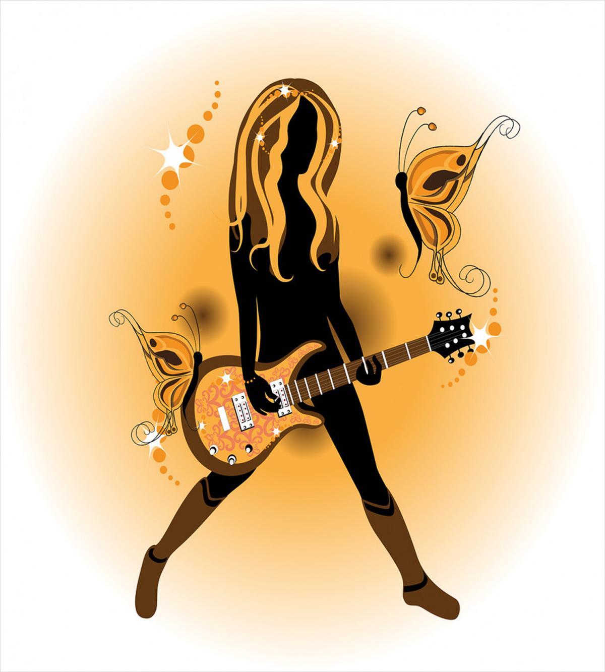 Girl Hair Guitar — Pattern