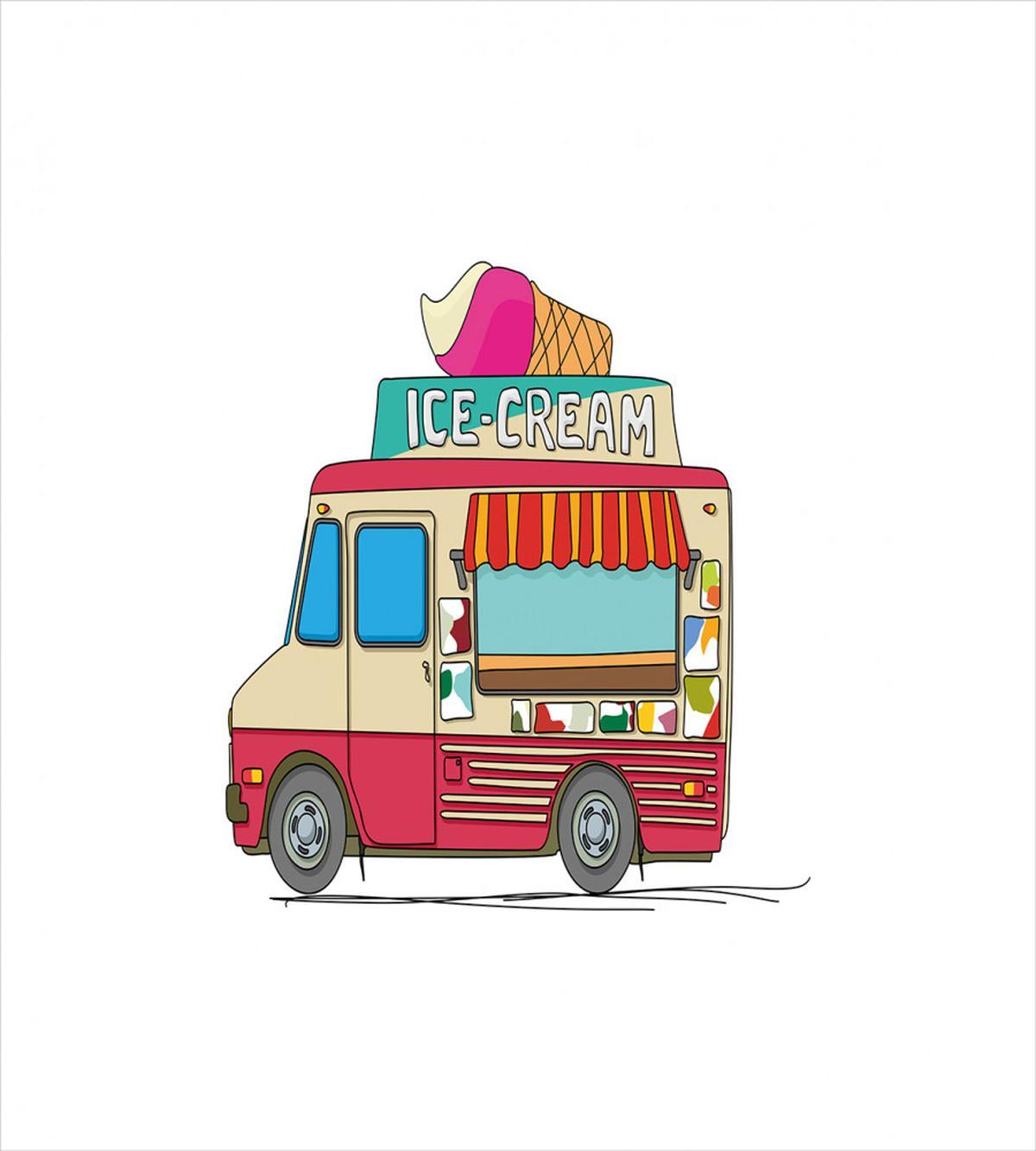 Ice Cream Cartoon Style — Pattern
