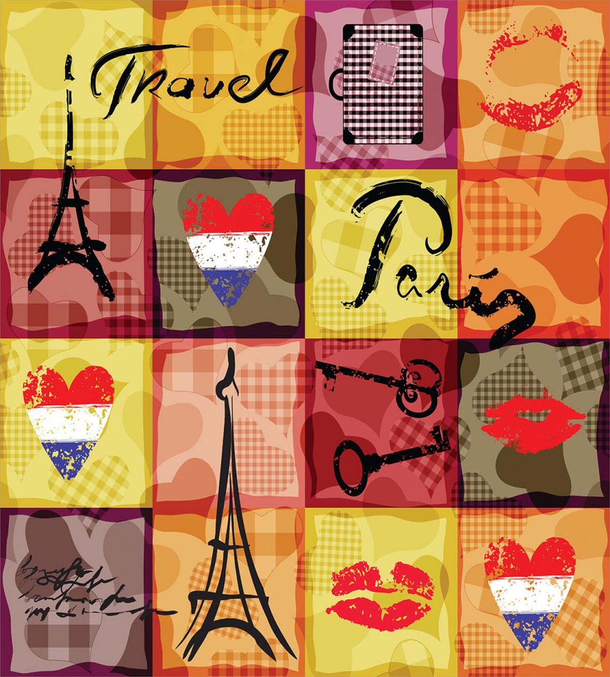 French Paris Collage — Pattern